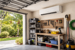 Ductless mini splint in the garage in fForida.